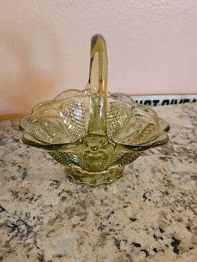 Imperial Glass Mini Green Basket